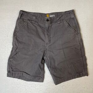 Carhartt‎ Relaxed Fit Gray Work Shorts Mens Size 34 Cotton Blend Utility